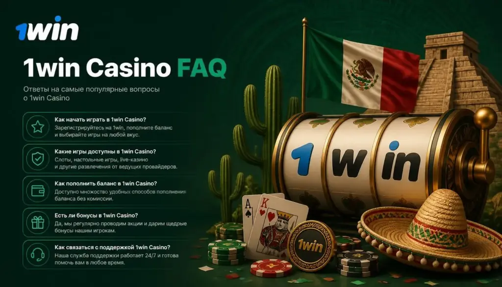 Ilustración de casino 1win para México: faq