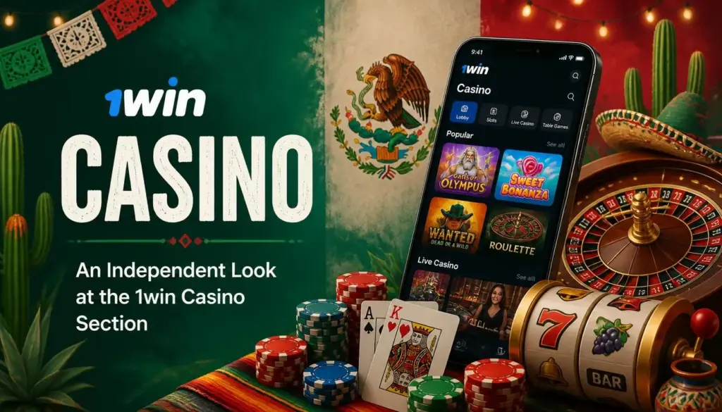 Ilustración de casino 1win para México: intro