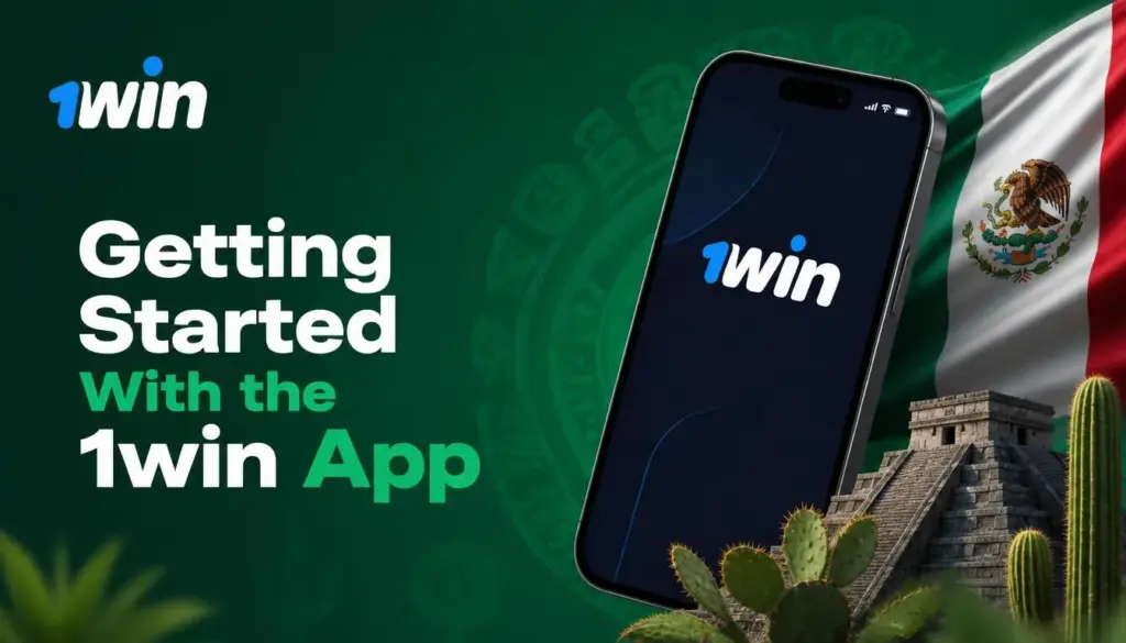 Ilustración de aplicación móvil de 1win para México: intro